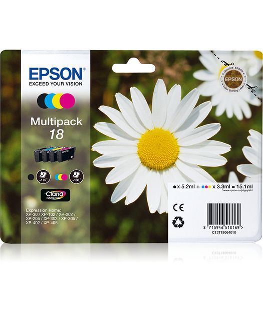 Epson T18064020  XP202-205 (18) 4'lü Set Kartuş