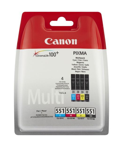 Canon CLI-551 CMY/BK Mürekkep K.6509B009